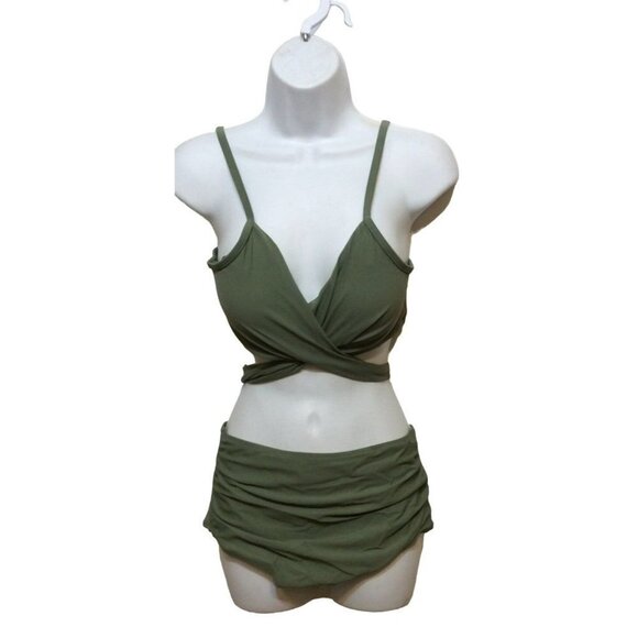 GRACE Tempt Forever Young Two Piece Swimsuit Green Medium - Picture 1 of 4